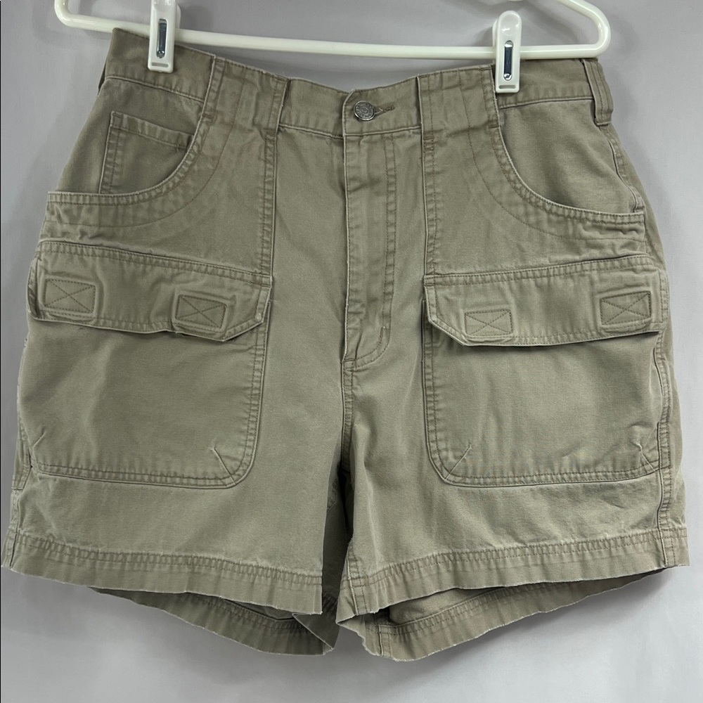 REI Khaki Granola‎ Hiking Trails Outdoor Eight Pocket 100% Cotton Shorts Size 14